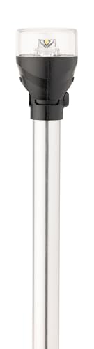 Attwood 5530-48A7 LED All-Round Marine Navigation Light - 48 Inch Aluminum Pole, 2 Nautical Mile Visibility, USCG Certified