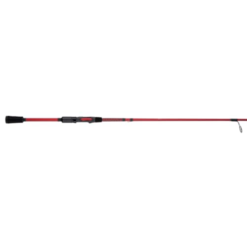 Ugly Stik 7’ Carbon Spinning Rod, One-Piece, 6-12lb Line Rating, Medium Power, Fast Action, 3/16-5/8 oz. Lure Rating, Red/Black