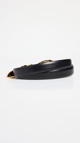 Madewell Women's Chunky Leather Belt with Gold Hardware - Small/True Black