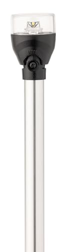Attwood 5530-48A7 LED All-Round Marine Navigation Light - 48 Inch Aluminum Pole, 2 Nautical Mile Visibility, USCG Certified