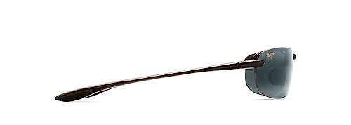 Maui Jim Makaha Rimless Polarized Sunglasses for Men & Women - Gloss Black / Neutral Grey, 64mm