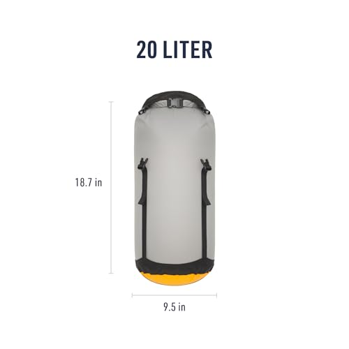 Sea to Summit eVac UL 20L Compression Dry Bag – High Rise Grey, Waterproof Backpack Gear Storage