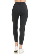 High Waist 7/8 Leggings for Women with Pockets - Large Black Workout Yoga Pants