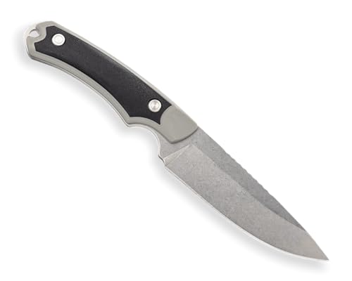 Alpha Hunting Knife with Sheath - 4.38-inch Blade, Gray, Full Tang, Outdoor