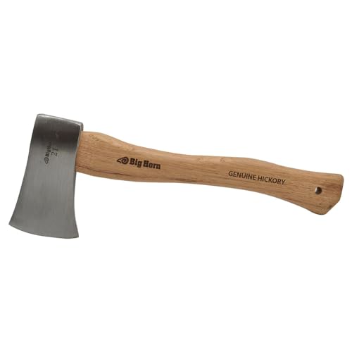 Heavy-Duty 21 Oz Hatchet Axe with Hickory Handle - Camping & Woodworking Tool