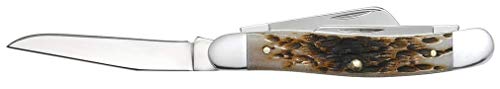 2.5-Inch Medium Amber Bone Stockman Pocket Knife with Stainless Steel Blades - Amber Handle