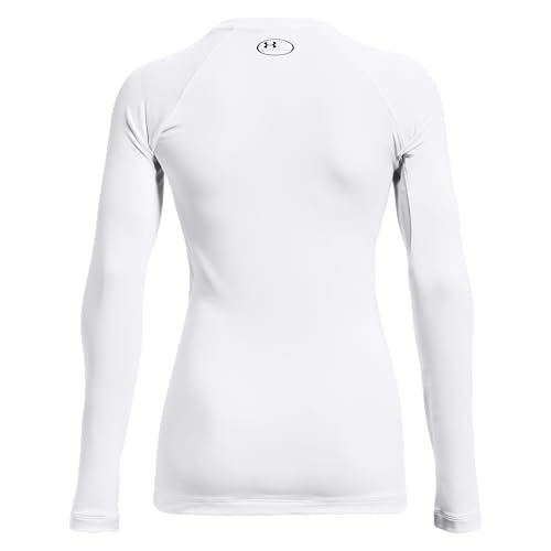 Under Armour Women's Long Sleeve Crew Neck T-Shirt Medium White & Black