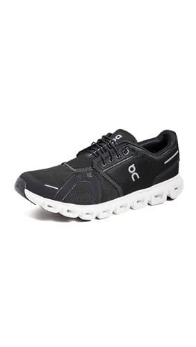 Men's Cloud 6 Sneakers - Black & White 10.5 Comfortable Athletic Shoes
