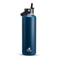 Insulated 24 oz Water Bottle with Leakproof Straw Lid - Indigo Blue