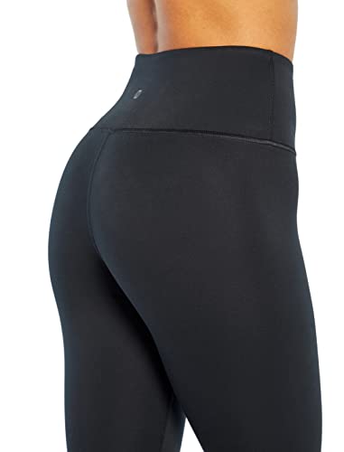 Women's High Rise Capri Leggings - Black, X-Large, Tummy Control & Moisture Wicking