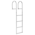 Removable Dock Ladder 4 Steps - Aluminum Alloy Boat & Pool Swim Ladder with Non-Slip Wide Steps, 500 lbs Capacity, Quick Release
