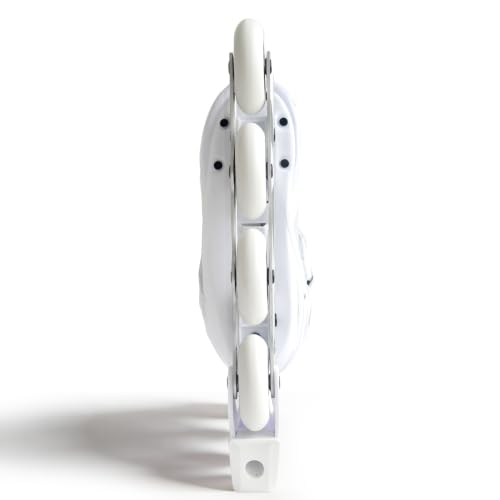 Adult Inline Skates Black White US 8 with ABEC-9 Bearings & Breathable Lining - Optional Brake, Size W 6-9, Variation: White / US Women 8
