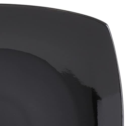 Gibson Elite Soho Lounge Square Reactive Glaze Stoneware Dinnerware Set for 4, Black, 16 pcs