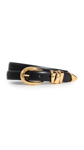 Madewell Women's Chunky Leather Belt with Gold Hardware - Small/True Black