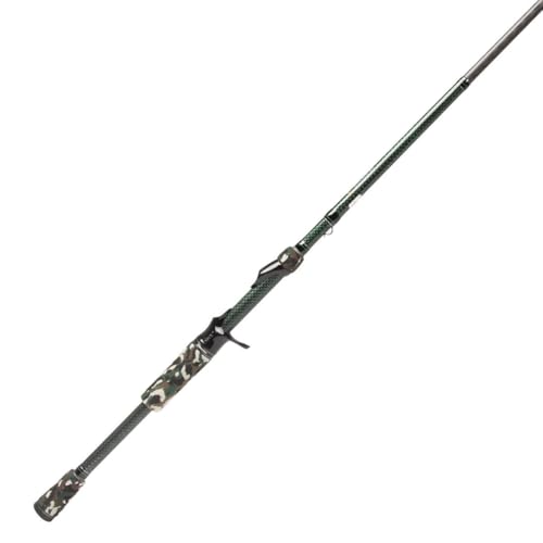 Fishing Rod - Carbon Fiber Bass Rod with Camo EVA Grips & SiC Guides - One Size / Multi