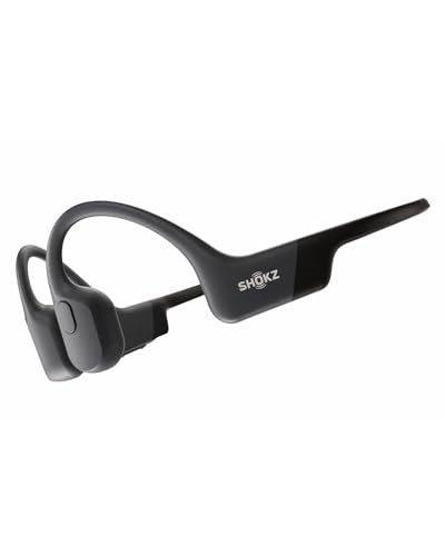 SHOKZ OpenRun Bone Conduction Bluetooth Headphones - Standard Size + Magnetic Charging, Black