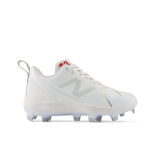 New Balance Kids' FuelCell Romero Duo V2 TPU Molded Baseball Shoes 3.5 Big Kid White/Silver