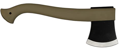 Green Camping Axe with Boron Steel Blade, Lightweight Handle & Leather Sheath