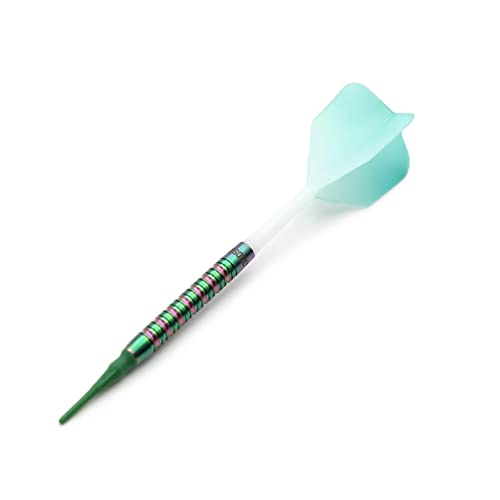 Green Gem Stone 19g Soft Tip Tungsten Darts with Titanium Coated Barrels & ROST Flights