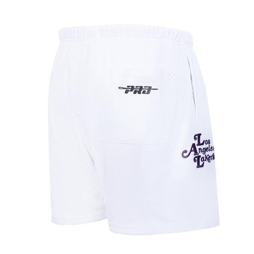 Pro Standard Mens NBA Los Angeles Lakers Mesh Shorts - Medium White