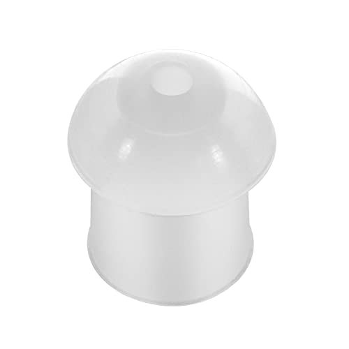 Replacement Mushroom Ear Tips 50 Pack for Radio Acoustic Tube Earpiece & Coil Headset - White Silicone