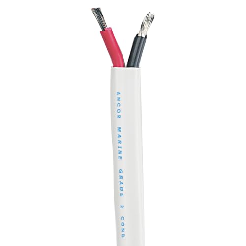 Ancor Flat Duplex Marine Cable 14/2 AWG Black/Red 100 ft - Tinned Copper Wire