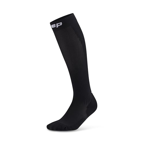 Men's Black Compression Socks with Achilles & Shin Support - Large, 20-30mmHg