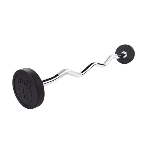 Body-Solid (SBZ30) Rubber Coated Fixed Weights Straight Barbell Bar for Weightlifting Exercise Bodybuilding Strength Training, 30lb (Midnight Black)