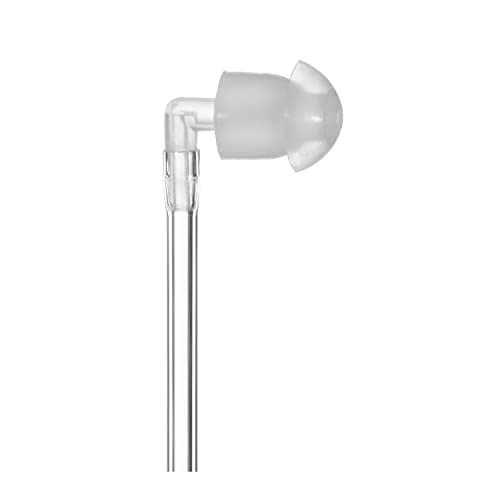 Replacement Mushroom Ear Tips 50 Pack for Radio Acoustic Tube Earpiece & Coil Headset - White Silicone