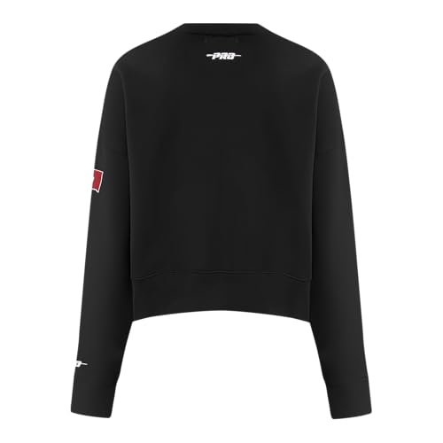 Oklahoma Sooners NCAA Women's Cropped Crewneck Sweatshirt with Crystal Logo - Medium, Black