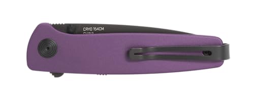 SOG Twitch III Folding Knife - Slim Lightweight Assisted Open with Purple & Black Handles