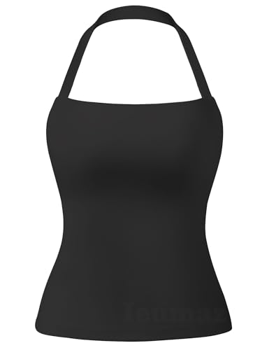 Women's Workout Tank Top with Built-In Bra Square Neck Sleeveless Activewear