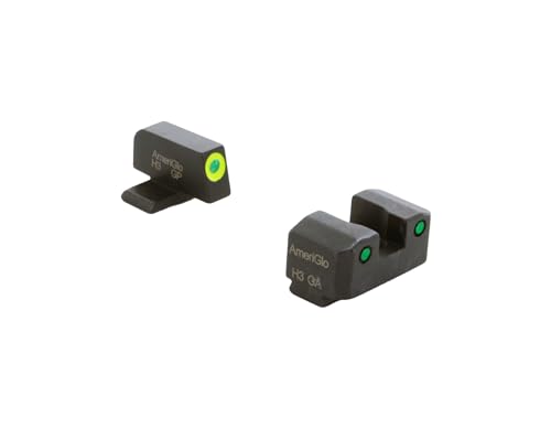AmeriGlo Trooper Series Green Tritium Front & Rear Sights for Springfield Hellcat OSP