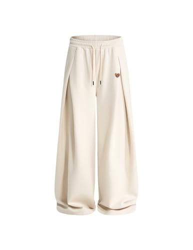Aelfric Eden Men Women Beige Pleated Wide Leg Lounge Pants Medium Unisex