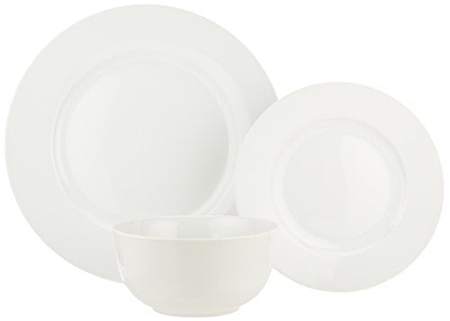 Porcelain Dinnerware Set for 6 - Microwave & Dishwasher Safe, 18 Pieces White