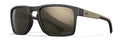 Safety Sunglasses for Men - Wiley X WX Founder Matte Black & Tan with Captivate Tungsten Mirror Lenses