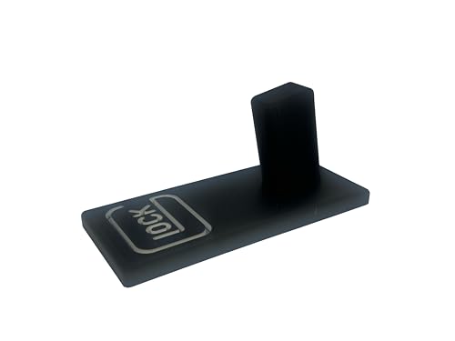 Black Pistol Display Stand for Handguns Made in USA - White Letters