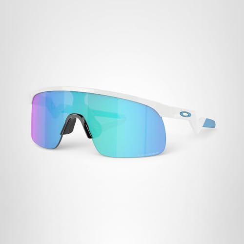 Oakley Unisex Kids Oj9010 Resistor Sunglasses, Polished White/Prizm Sapphire, 23 Mm US