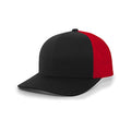 Pacific Headwear Unisex Snapback Trucker Cap - Black/Red/Black, One Size