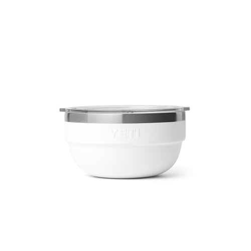 YETI Rambler Insulated Stainless Steel Bowl Pack of 2 - 1 Quart White, Stackable & Nestable