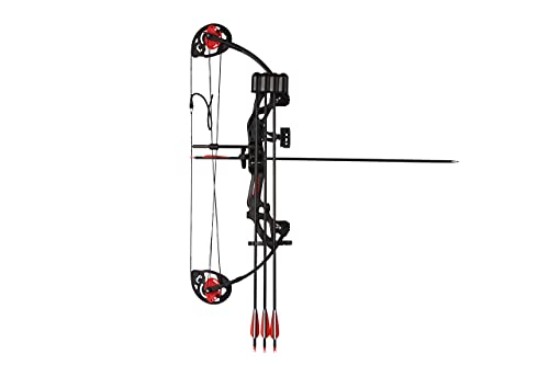 Black Right-Handed Youth Compound Bow Archery for Beginners, 19-28" Draw