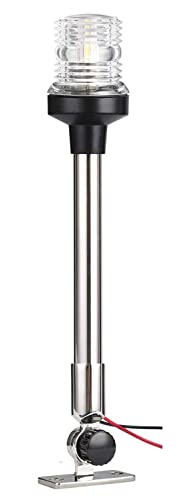 25 Inch All Round 360° White LED Navigation Anchor Light - Stainless Steel, 3-NM, 12-24V - Variation of THIS listing