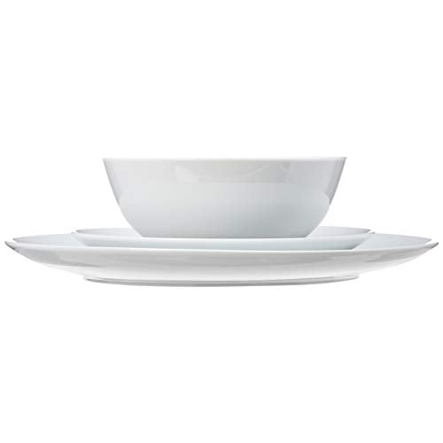 18-Piece White Porcelain Dinnerware Set for 6 - Microwave & Dishwasher Safe
