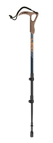Adjustable Hiking Trekking Pole - Aluminum, Cork Grip, Blue-Orange-Blue, 60-120cm