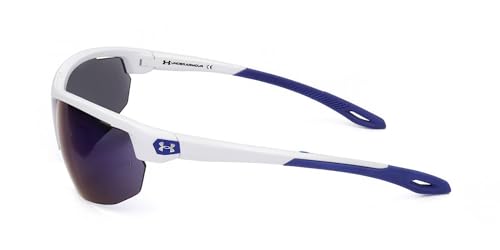 Under Armour Men's Clutch Wrap Style Sunglasses White & Blue UV Protection