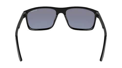 Nike Unisex Fire Large Polarized Rectangular Sunglasses Black / Polar Blue Mirror / 58mm