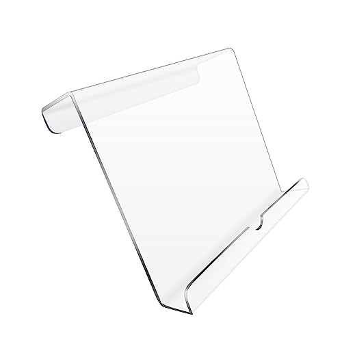 Clear Treadmill Tablet Holder for Exercise Equipment - Acrylic Stand for Books & Devices (8.5x9.5x2.8 Inches) - Variation: Clear