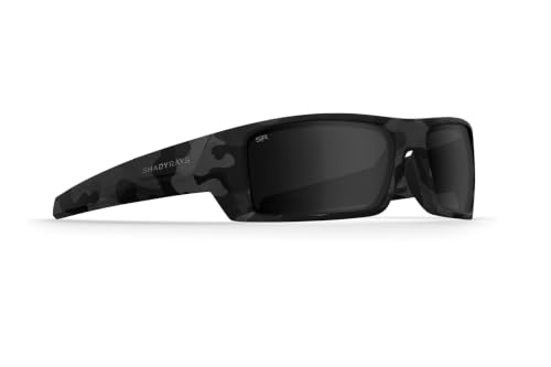 Men's Wraparound Polarized Sunglasses - Camo Black, Rugged Design