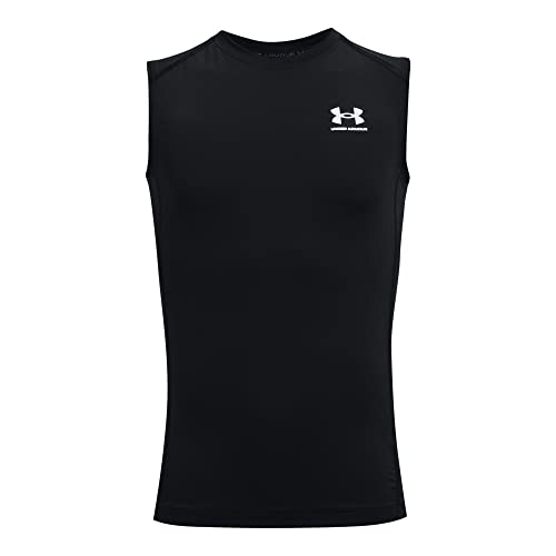Kids HeatGear Armour Sleeveless Top - Big Kids XL Black & White