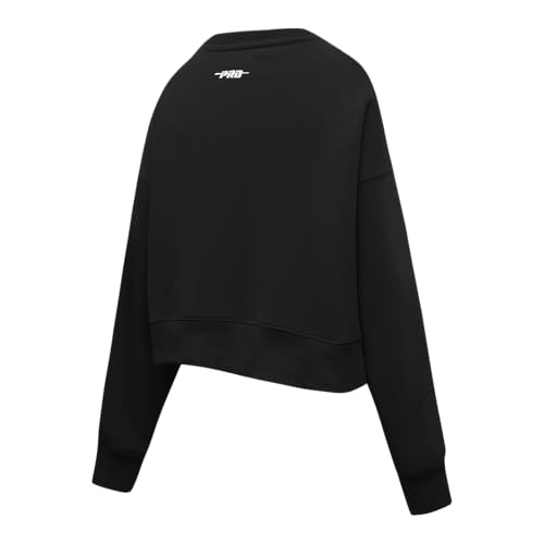 Oklahoma Sooners NCAA Women's Cropped Crewneck Sweatshirt with Crystal Logo - Medium, Black